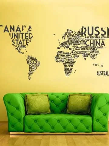 World map country names Wall Decal Sticker z811 $23.99