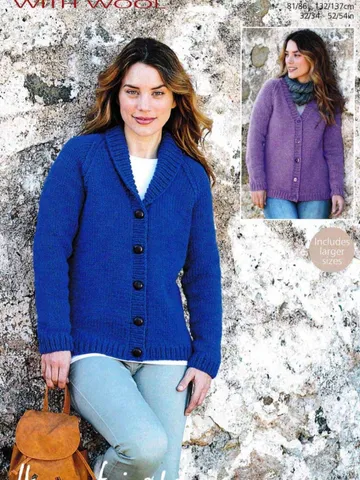 Cardigan women knitting pattern V-neck collar chunky bulky long cardigan pdf instant download $6.68