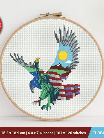 USA Eagle Cross stitch pattern | Embroidery Pattern | Instant Download | Embroidery Designs $5.94