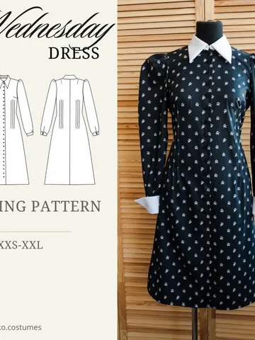 Wednesday Dress Sewing Pattern $7.00