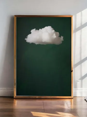 Emerald Green Cloud Wall Art Print, Bedroom Wall Decor Over the Bed Art, Above Bed Decor, Bedroom Decor, Abstract, Minimalist, Dark Green $2.46