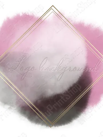 Pink Logo Background Png Watercolor Pink & black logo overlay Watercolor splash and Gold square frame clipart Instant download $2.85