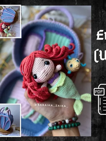 PDF Crochet Pattern Mermaid's doll House, Amigurmi mermaid, Amigurumi House Pattern, Amigurumi Ariel Pattern, Amigurumi mermaid doll $13.70