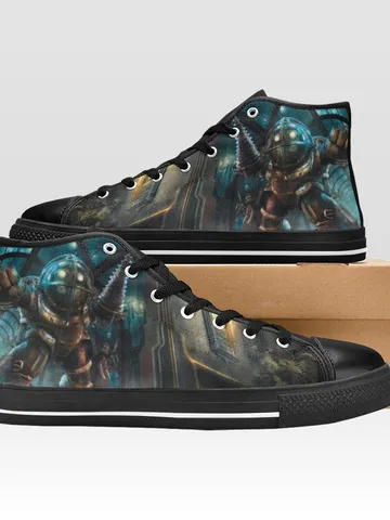 Bioshock Shoes, High-Top Sneakers, Handmade Footwear $72.00