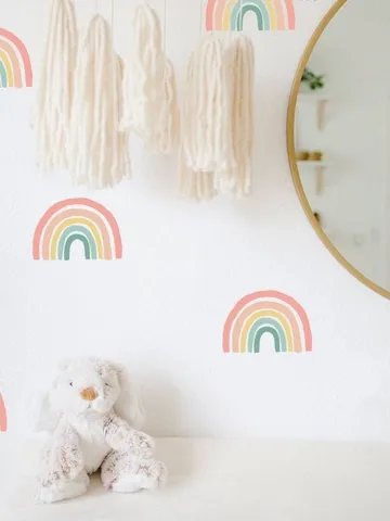 Rainbow Wall Decals - Hand Drawn Rainbow Wall Sticker, Boho Rainbow, Multi Colored Rainbow, Nursery Decor, Kids Room Decal, Decor, Home h5 $28.99