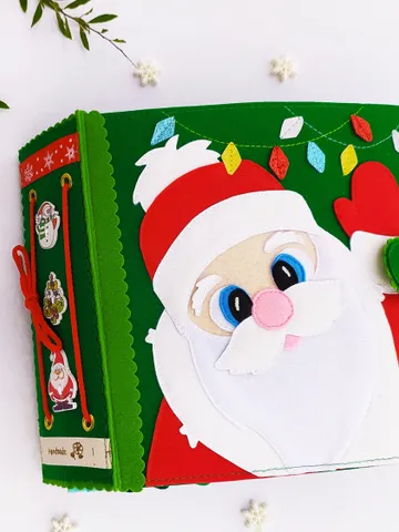 Christmas Quiet Book pattern PDF toddler, Santa's Felt book svg, Baby activity book pdf, Sensory book kids, felt sewing pattern baby