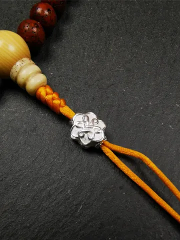 Gandhanra Handmade Tibetan Buddhist Mala Bead,Sterling Silver Lucky Knot Bead,Endless Knot Bead for Prayer Beads,Jewelry Accessories $12.99