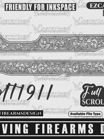 Engraving Firearms Design COlt Govt. Model Scroll with Pattern Final $59.99