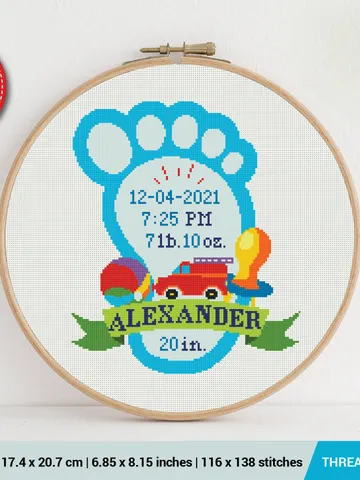 Baby Shower Boy and Alphabet Cross stitch pattern | Embroidery Pattern | Instant Download | Embroidery Desings $6.40