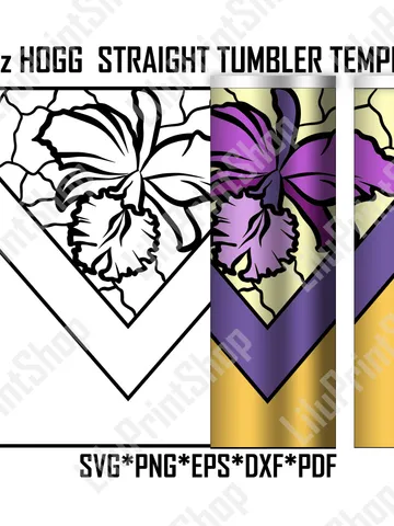 Floral tumbler template svg for Hogg 20oz straight, Orchid v split tumbler cut file, Flowers tumbler template svg Instant download $2.71