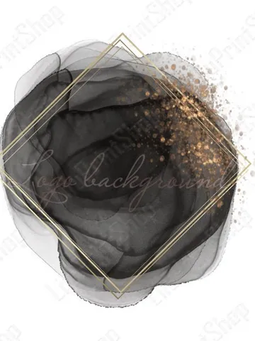 Black and gold Logo Background Png Black logo design of alcohol ink Gold dust frame logo overlay digital instant download $2.85
