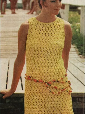 Dress Crochet Pattern - Women dress crochet, crochet pattern Shell Dress - Vintage Crochet Pattern - Instant Download $6.68