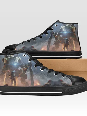 Titanfall Shoes, High-Top Sneakers, Handmade Footwear $72.00
