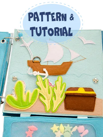 Ship and Treasure, Quiet book page, Pattern and Tutorial, SVG files $4.00