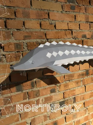 Sturgeon Papercraft, Fish, Digital Template, PDF Download, Gurko, 3D Low Poly, Pepakura, DIY Origami Sculpture, Paper Decor, DIY Gift $17.10