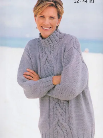 Sweater knitting pattern women ladies long sweater chunky bulky yarn pdf instant download $6.68