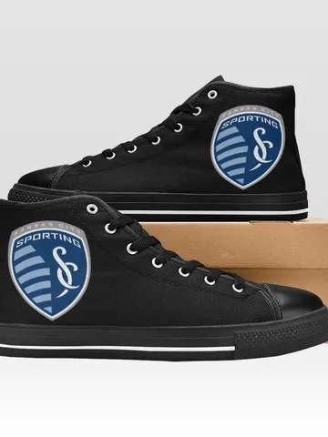 Sporting Kansas City Shoes, High-Top Sneakers, Handmade Footwear $59.97