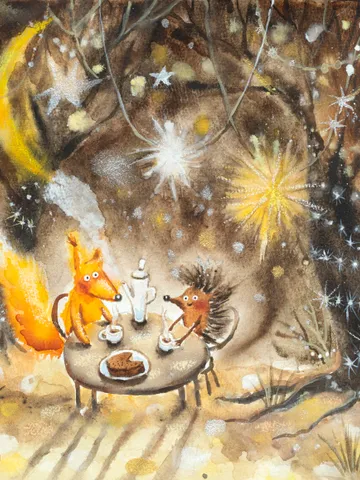 Original work by Julia Schigal "Cafe" - watercolor, gouache $159.00