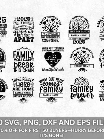 Family Reunion 2025 SVG Bundle, Family reunion shirt svg, Family Tree SVG, Family Reunion PNG, Family Vacation svg, Family shirt, Cut files $6.99