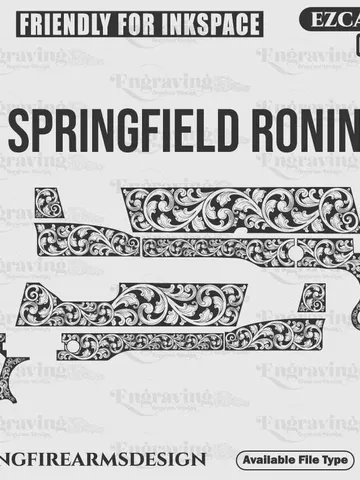 SpringField1911 Ronin Scroll Design Svg,lasercut,laserengraving,fiberlaser,engravingfiles,laserpattern,engravingdesign,engravingpattern $59.99