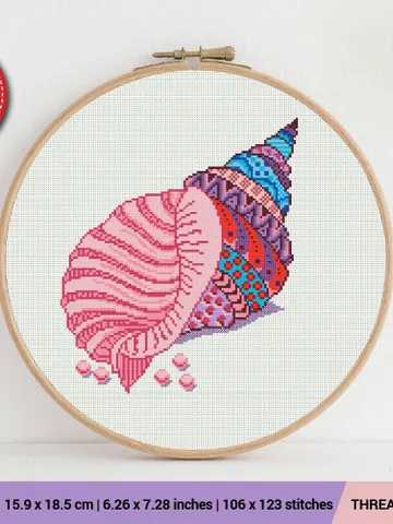 Mandala Shell Cross stitch pattern | Embroidery Pattern | Instant Download | Embroidery Designs $6.40