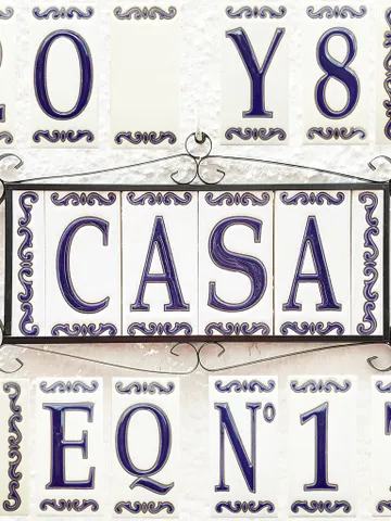 Ceramic letters and numbers 11cm (4.3") for the wall - Hand-glazed in Spain - "AZUL-CLASICA" models - Ceramic letters number - $40.00