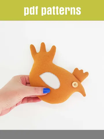 Easter chicken Sewing pattern pdf digital tutorial, Easter gift diy $5.89