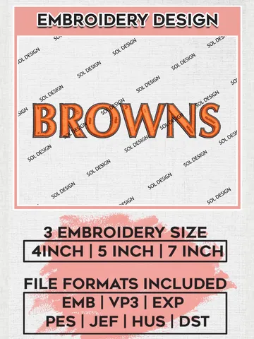 NFL Cleveland Browns Wordmark Embroidery Designs, NFL Browns, NFL Embroidery Designs, NFL Cleveland Browns Machine Embroidery Design, Digital Download $6.99