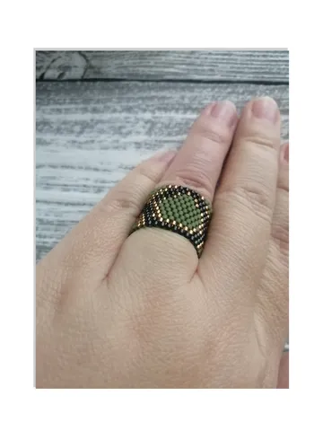 Black and silver ring , Black beaded ring , men ring $31.00