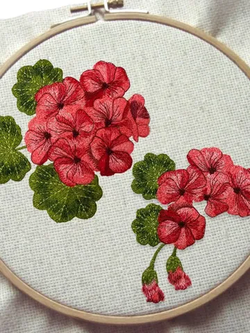 Geranium with 3D elements Floral pattern Flower machine embroidery design 3Dfloral motif 3Dflowers digital embroidery pattern clothing decor $15.01
