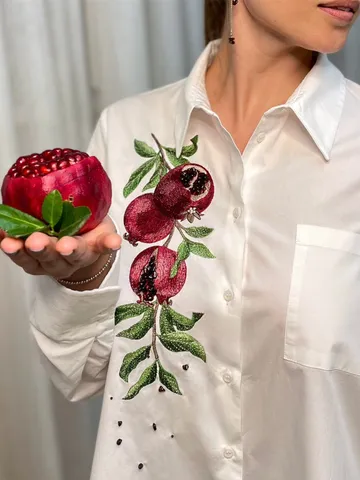 Set of Machine Embroidery Designs in Artistic Surface Technique Juicy Pomegranate machine embroidery pattern digital embroidery $24.25