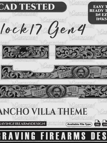 Engraving Firearms Design Glock17 Gen4 Scroll With Pancho Villa Design $59.99