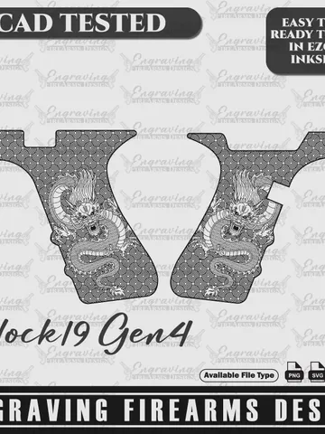 Engraving firearms design Glock19 Gen4 Gripper With Dragon $29.99
