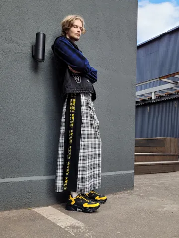 Maxi men's skirt "Too.two" with a patch pocket / not kilt / scottish plaid / tartan $107.00