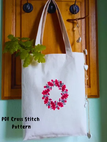 Oak leaf wreath PDF cross stitch pattern $5.00