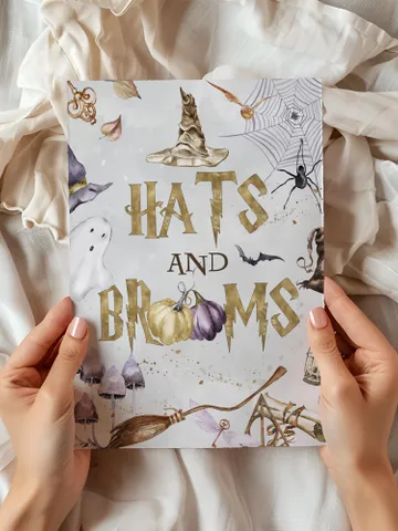 Hats and Brooms sign; Wizard Baby Shower; Magic School Baby Shower template; Wizard Party templates; Instant Download; a1 $7.55