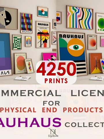 BAUHAUS 4250 Commercial License for Only Physical Product, Wall Art Commercial License Bundle, Physical Product Commercial License $249.96