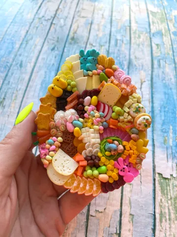 Magnet Miniature Easter Charcuterie Board with polymer clay Souvenir $37.00