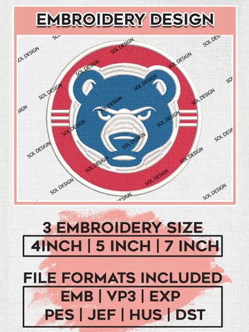 MiLB South Bend Cubs Embroidery Design Files, MiLB South Bend Cubs Logo, Minor League Baseball Logo Embroidery Designs, MiLB embroidery designs, Machine embroidery designs, Digital Download $6.99