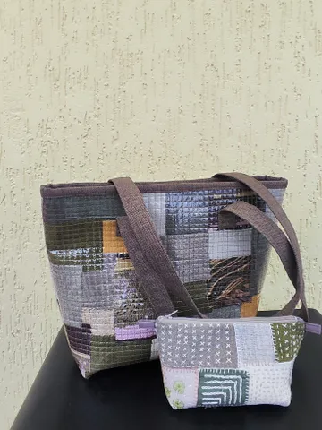 сумка с косметичкой. женская в технике пицца $95.00