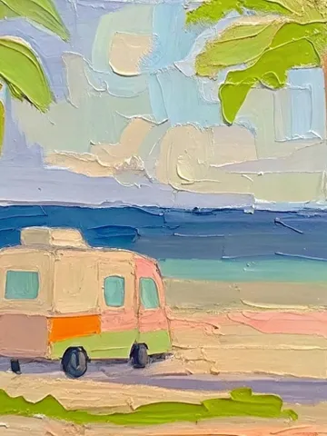San Diego Painting Beach Travel Original Art Impasto Oil Painting Gift Camper Vanlife Impressionist Small Artwork by ArtProkopaloSv $180.00