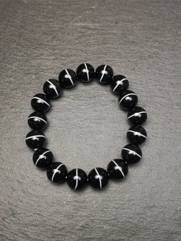 Gandhanra Vintage Tibetan Wrist Mala,Authentic Black Agate Medicine Buddha Bhaisajyaguru Prayer Beads Bracelet for Meditation,0.4" - 0.63" $99.99