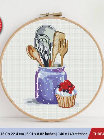 Kitchen Tools Cross stitch pattern | Embroidery Pattern | Instant Download | Embroidery Designs $5.94