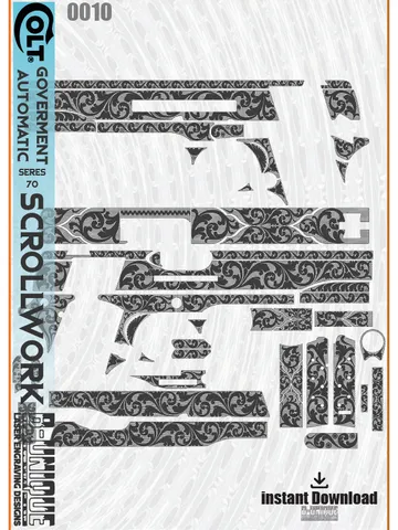 Colt Government Model Automatic seres70 Scroll-pattern work