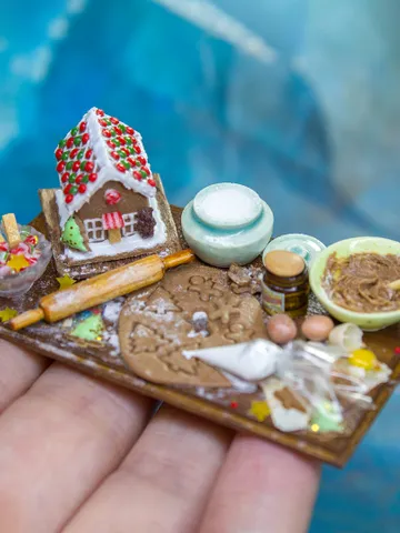 MINIATURE gingerbread house kit on a board 3 $95.00