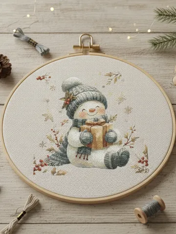 Snowman Christmas Cross Stitch Pattern PDF $7.49