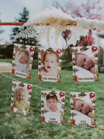 Editable HAPPY BIRTHDAY GARLAND First Rodeo Birthday party ; Wild West Cowboy Party template; Our little cowboy one Party Birthday; fr12 $11.62