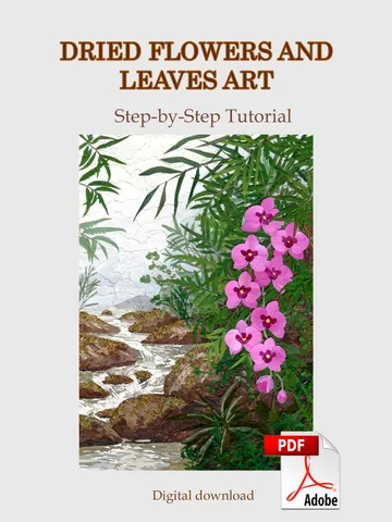Pressed Flowers and Leaves art: Step-by-step PDF guide $20.00