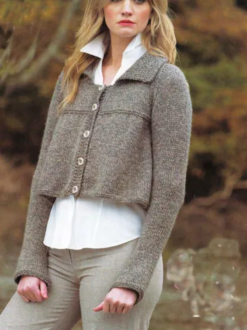 Cardigan knitting pattern jacket women ladies pattern cropped Aran Worsted Yarn pdf instant download $6.68