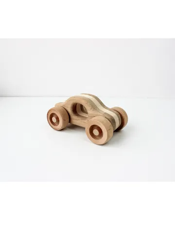 wood racing car toy - wooden toys for 1 2 3 4 year old, montessori toys